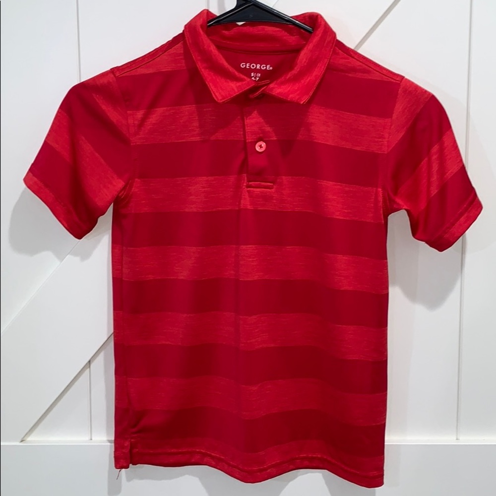 George Boy’s Red Striped Shirt Size 6-7 Small